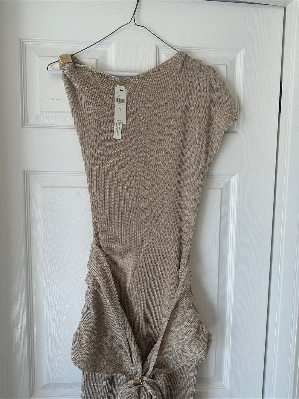 Blithe Shine Wrap Midi Dress - Tan